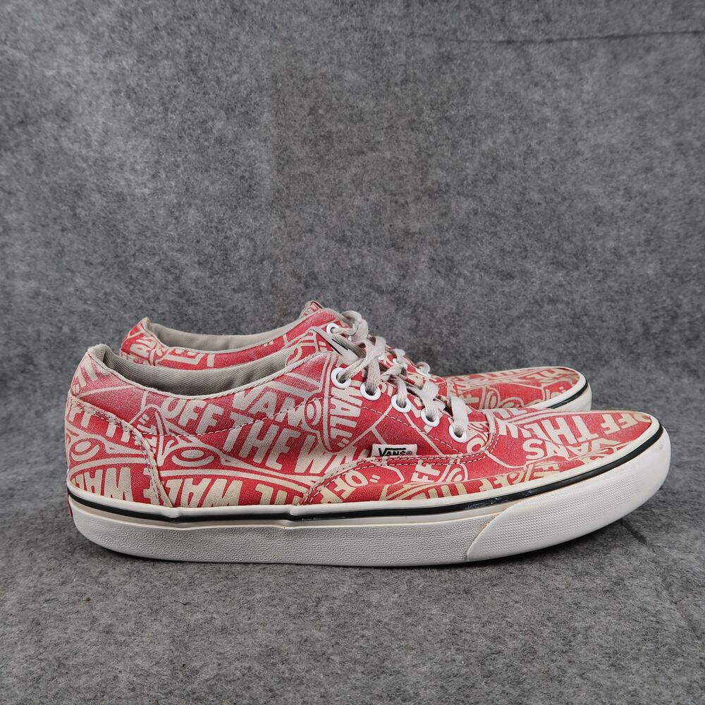 Vans Shoes Mens 10 Sneakers Doheny Logo Skate Casual Canvas Red White Lace Up